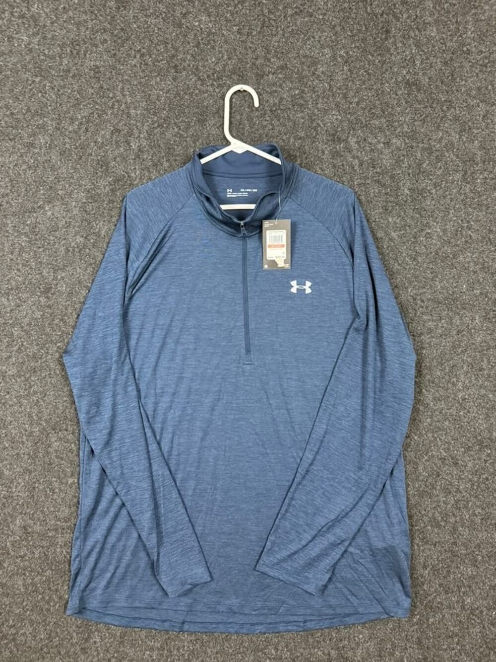 Under Armour Tech 2.0 Half Zip Shirt Mens 3XL Blue Long Sleeve Loose NWT